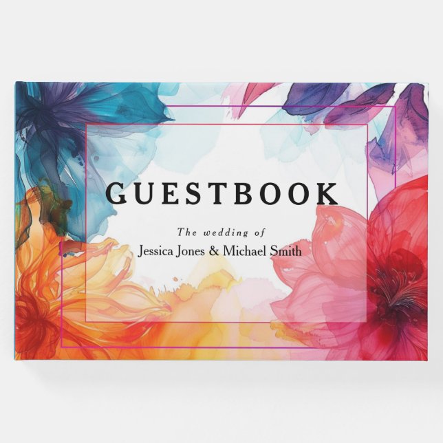 Atemberaubendes Gästebuch Anemone Dreamscape Hochz (Vorderseite)