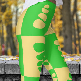 Atemberaubendes Green und Dune Pebbles Muster Leggings