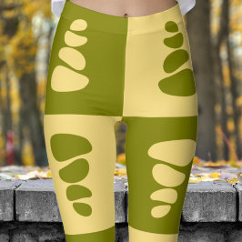 Atemberaubendes Green und Dune Pebbles Muster Leggings