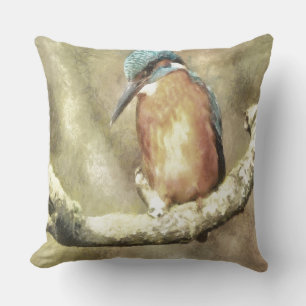 Atemberaubendes Kingfisher in Wasserfarbe Kissen