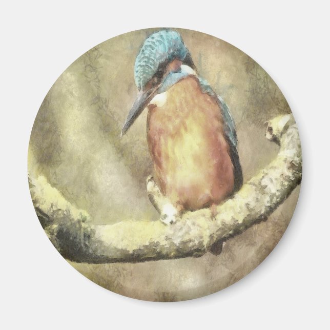 Atemberaubendes Kingfisher in Wasserfarbe Magnet (Vorne)