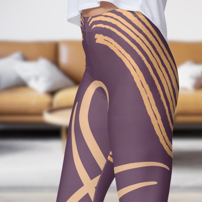 Atemberaubendes Lila Drehmuster Leggings (Swirl on Dark Byzantium)