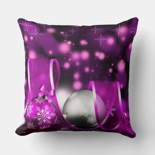 Atemberaubendes Lila Tone XmasThrow Kissen (Vorderseite)