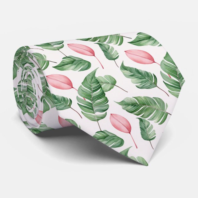 Atemberaubendes Neck-Tie-Muster mit exotischen Blä Krawatte (Gerollt)