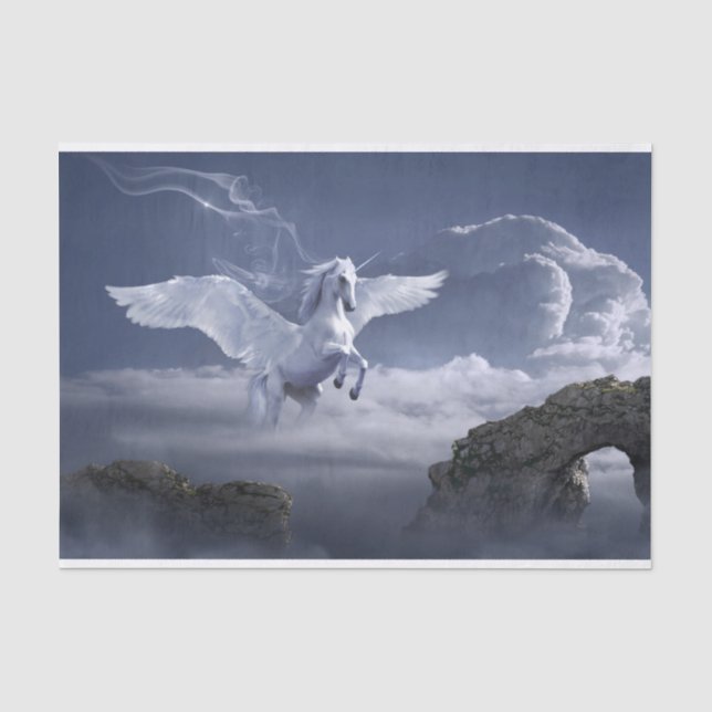 Atemberaubendes Pegasus-Pferdededekoupage Seidenpapier (Vorderseite)