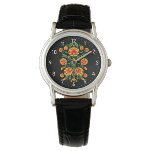 💛 🧡 ❤️ Atemberaubendes polnisches Folk Wycinanki Armbanduhr