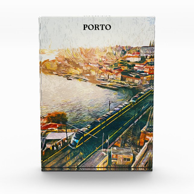 Atemberaubendes Porto Portugal Ölgemälde Fotoblock (Vorderseite)