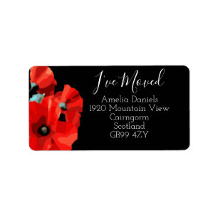 Atemberaubendes Red PoppyLabel Adressaufkleber