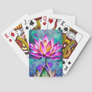 Atemberaubendes rosa Lotus Blume Portrait Spielkarten