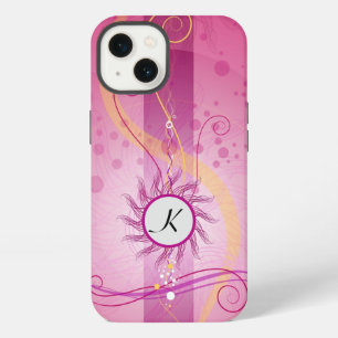 Atemberaubendes Rosa, Wirbel und Punkte, gürtelart iPhone Hülle