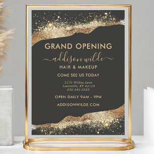 Atemberaubendes Schwarz-Gold-Glitter-Script Geschä Flyer