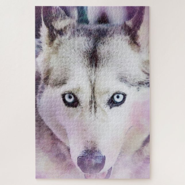 Atemberaubendes sibirisches Husky-Kunstpuzzle (Vertikal)