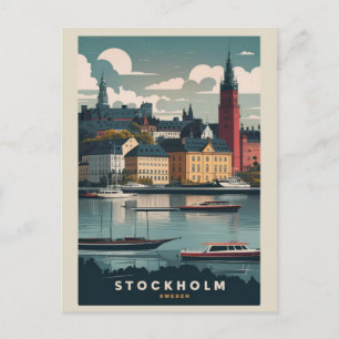 Atemberaubendes Stockholm Skyline Postkarte