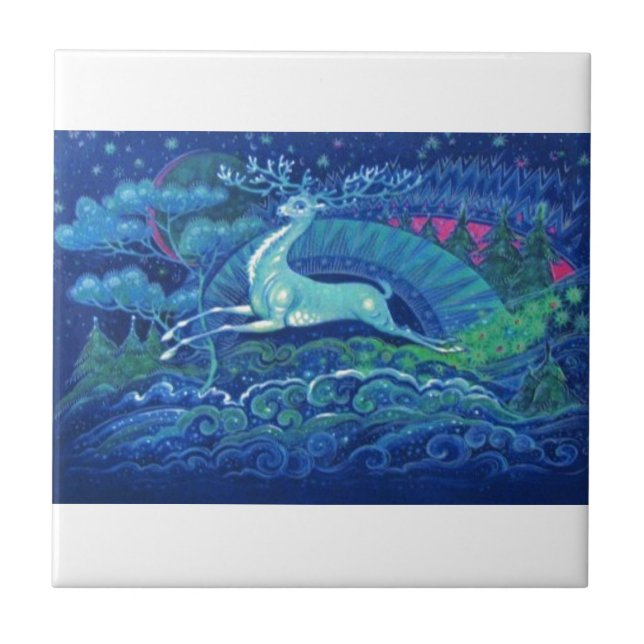 Atemberaubendes Vintages russisches blaues Fliese (Vorderseite)