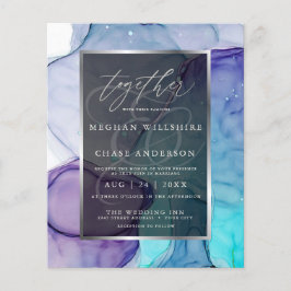 Atemberaubendes Violet Aqua Liquid Abstrakt Tinte 