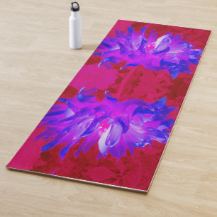 Atemberaubendes Violet Blau und Hot Pink Kaktus Da Yogamatte
