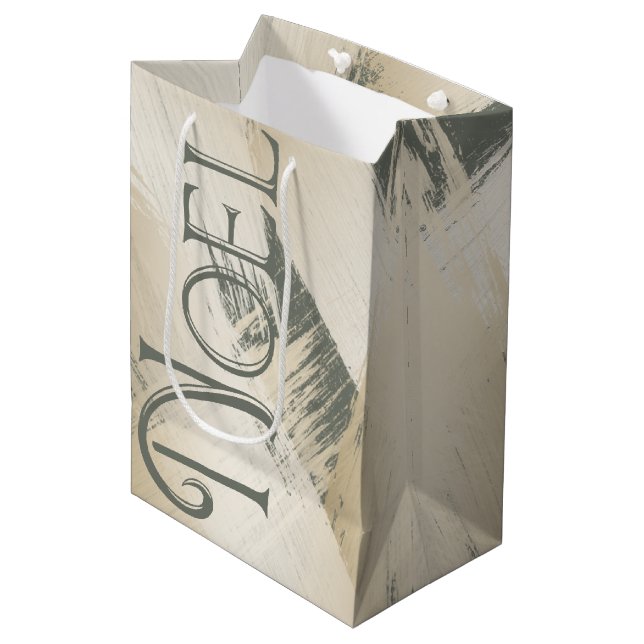 Atemberaubendes Weihnachts-Weihnachten Chic Gold P Mittlere Geschenktüte (Vorderseite Schrägansicht)