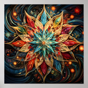 atemberaubendes Weihnachtskaleidescope-Poster Poster