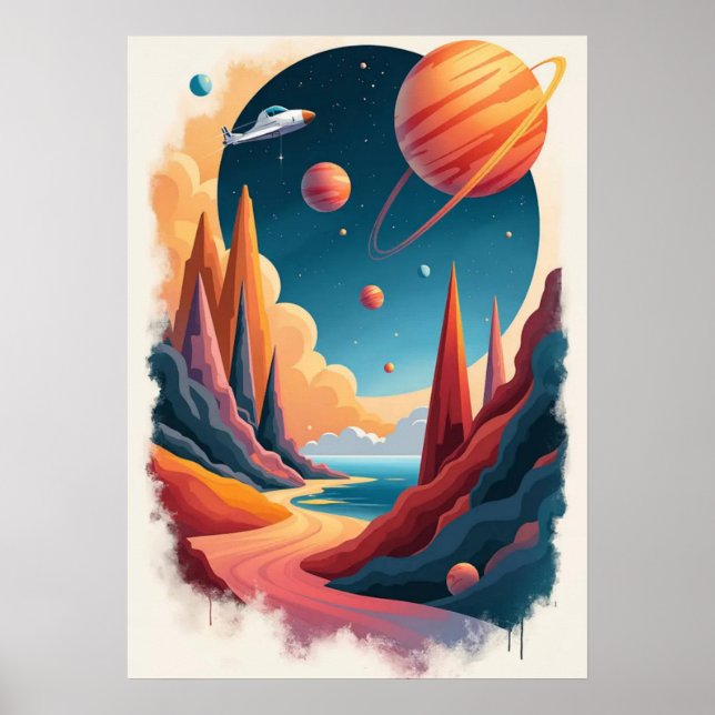 Atemberaubendes Weltraumposter-Thema Poster (Vorne)