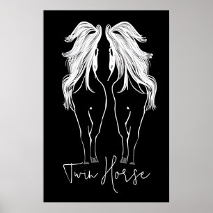 Atemberaubendes Zwillingspferd Poster