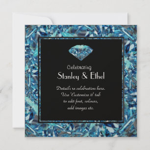 Atemberbende Diamantene Hochzeitstag-Einladung 60 Einladung