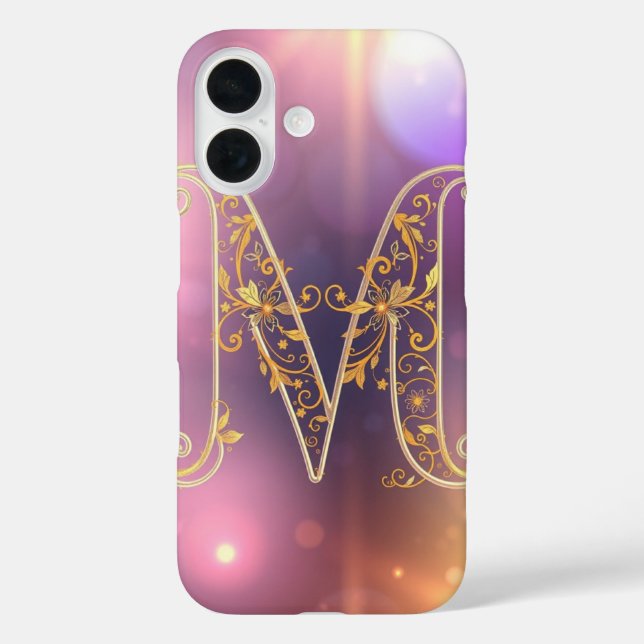 Atemberhebendes transparentes Brief M iPhone 16 Hülle (Rückseite)