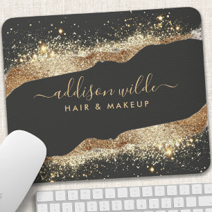 Atemberklemmendes Schwarz-Gold-Glitter-Schriftzug- Mousepad