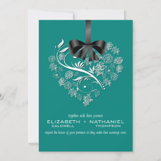 Atemberlange Hochzeitseinladung--Pfau Einladung