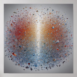 Atembermende Orange Blaue Nebelgalaxie Weltraum Po Poster