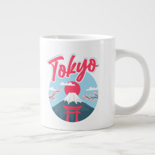 Atembermendes und stilvolles Tokio-Typografie-Desi Jumbo-Tasse