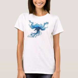 Atembernde blaue abstrakte Bänder Tragbare Kunst T-Shirt