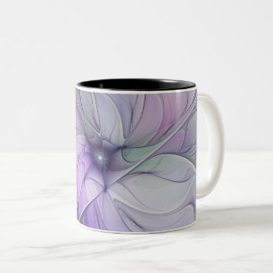 Atembernde Schönheit Moderne abstrakte Fraktal Kun Zweifarbige Tasse