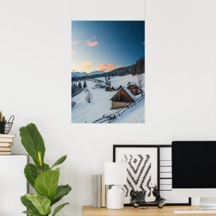 Atembernder Sonnenuntergang bei Zajamniki, Sloweni Poster