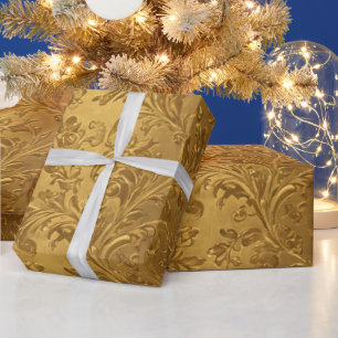 Atemberndes goldenes viktorianisches Blumengeschen Geschenkpapier