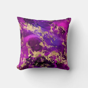 Atemberndes Rosa und Gold Marmor Galaxy Kissen