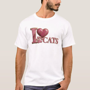 Atemberosaß Pink I LOVE CATS Designer Grafik T-Shirt