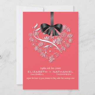 Atemberose Hochzeitseinladung--koralle Einladung
