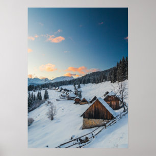 Atemberregender Sonnenuntergang in Zajamniki, Slow Poster