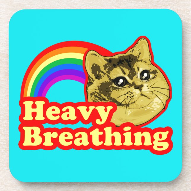 Atemerkatze mit Rainbow-Liebe Getränkeuntersetzer (Vorderseite)