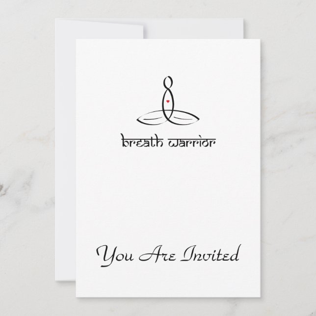 Atemkrieger - Schwarzer Sanskrit-Stil Einladung (Vorderseite)