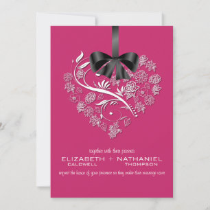 Atemlose Hochzeitseinladung - Leidenschaft pink Einladung