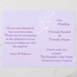 Atemlose Hochzeitsprogramme für leichte Lavendel
