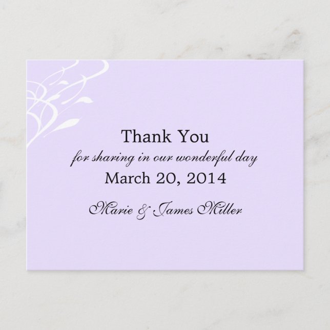 Atemloser leichter Lavendel Postkarte (Vorderseite)