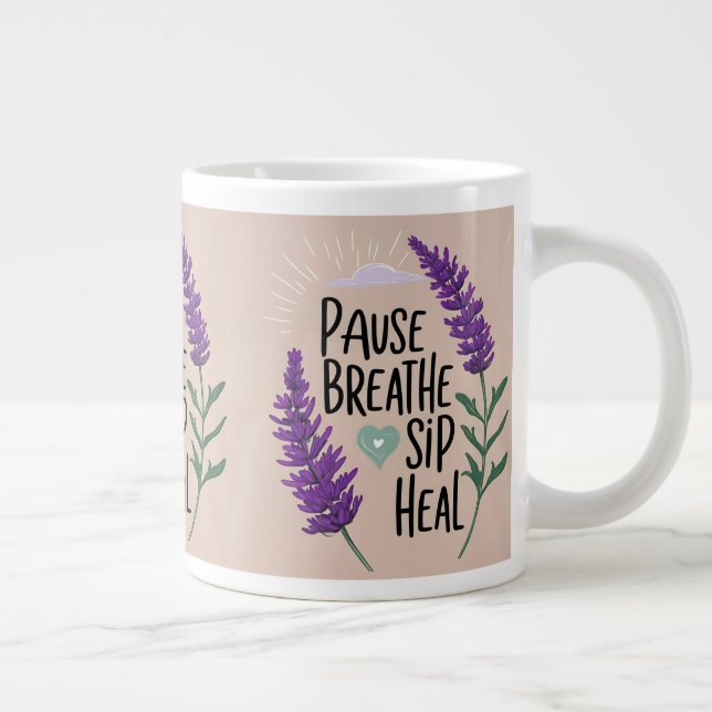 ✨ Atempause - Schluckheilung | Design Jumbo-Tasse (Rechts)
