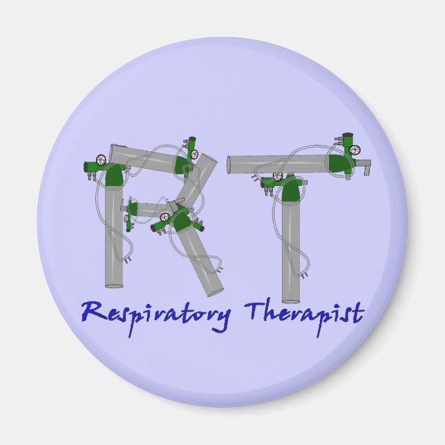 Atemtherapeut gibt O2-Tankdesign Magnet (Vorne)