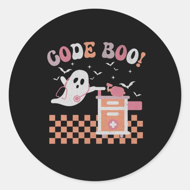 Atemtherapeut Halloween Code Boo Spooky Re Runder Aufkleber (Vorderseite)