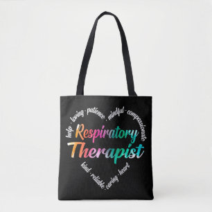 Atemtherapeut HerzWord Cloud Watercolor Tasche