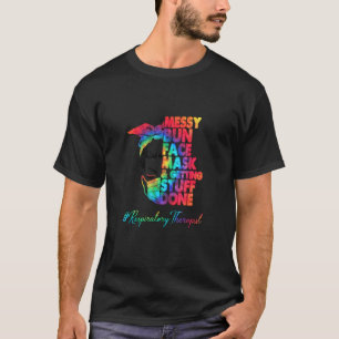 Atemtherapeut Messy Bun Gesicht Maske und bekommen T-Shirt