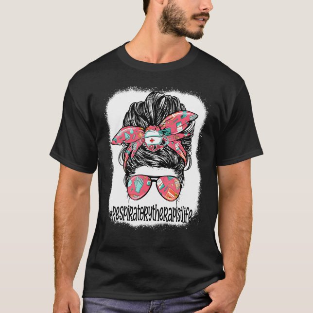 Atemtherapeut Messy Bun Glasses Frauen 1 T-Shirt (Vorderseite)