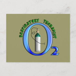 Atemtherapeut O2 Tank Design Postkarte